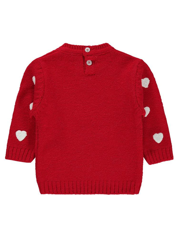 Civil Baby Süzine Kalp Nakışlı 6-18 Ay Kazak - Kırmızı