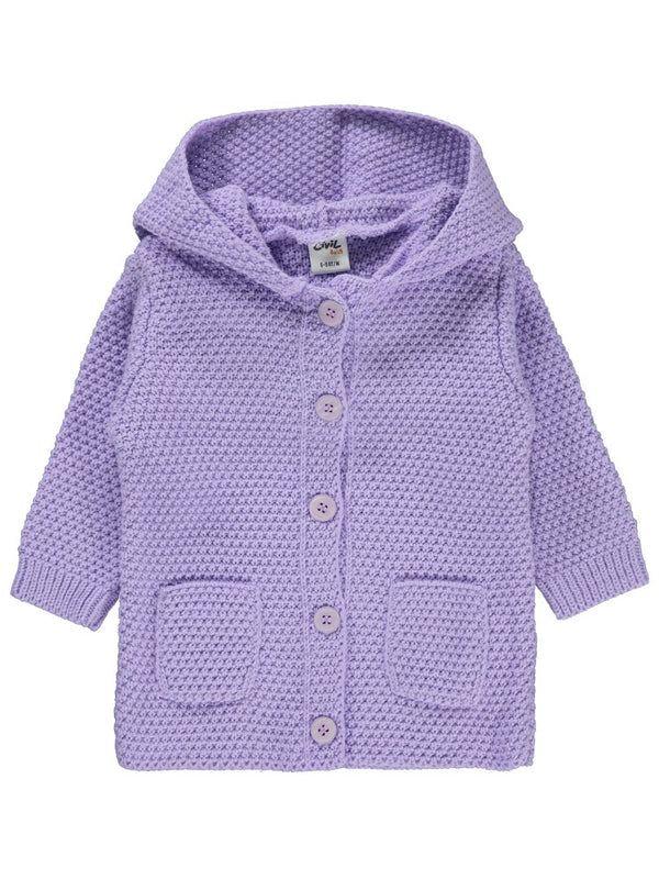 Civil Baby Tavşan Kulaklı Basıc 6-18 Ay Hırka - Lila