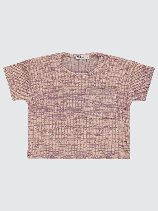 Civil Girls Renkli Melanjlı Kaşkorse 6-9 Yaş Tişört - Pudra