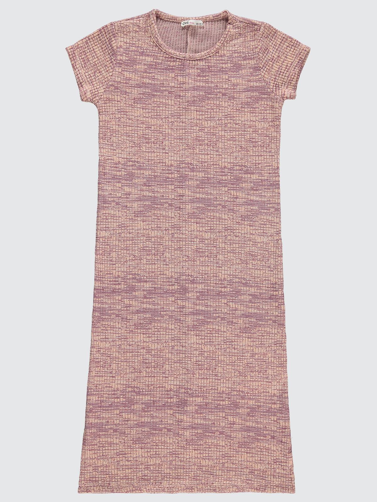 Civil Girls Renkli Melanjlı Kaşkorse 10-13 Yaş Elbise - Pudra