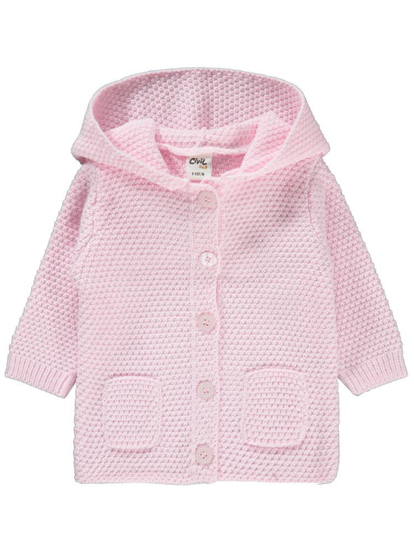 Civil Baby Tavşan Kulaklı Basıc 6-18 Ay Hırka - Pembe