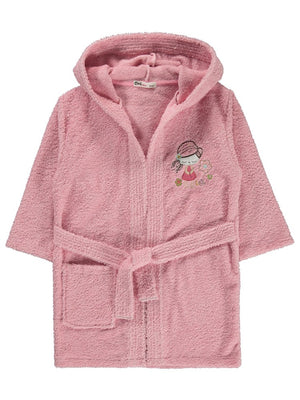 Civil Girls Kız Çocuk Kapüşonlu Bornoz 4-10 Yaş - Pembe