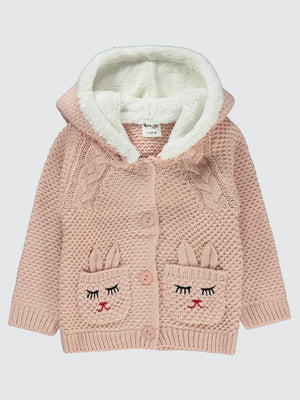 Civil Baby Tavşan Nakışlı 6-18 Ay Hırka - Pudra