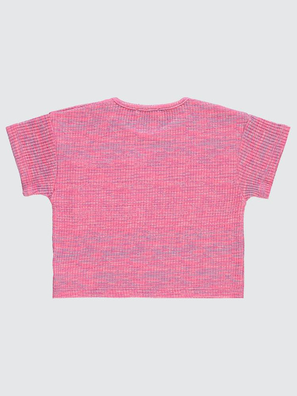 Civil Girls Renkli Melanjlı Kaşkorse 6-9 Yaş Tişört - Pembe