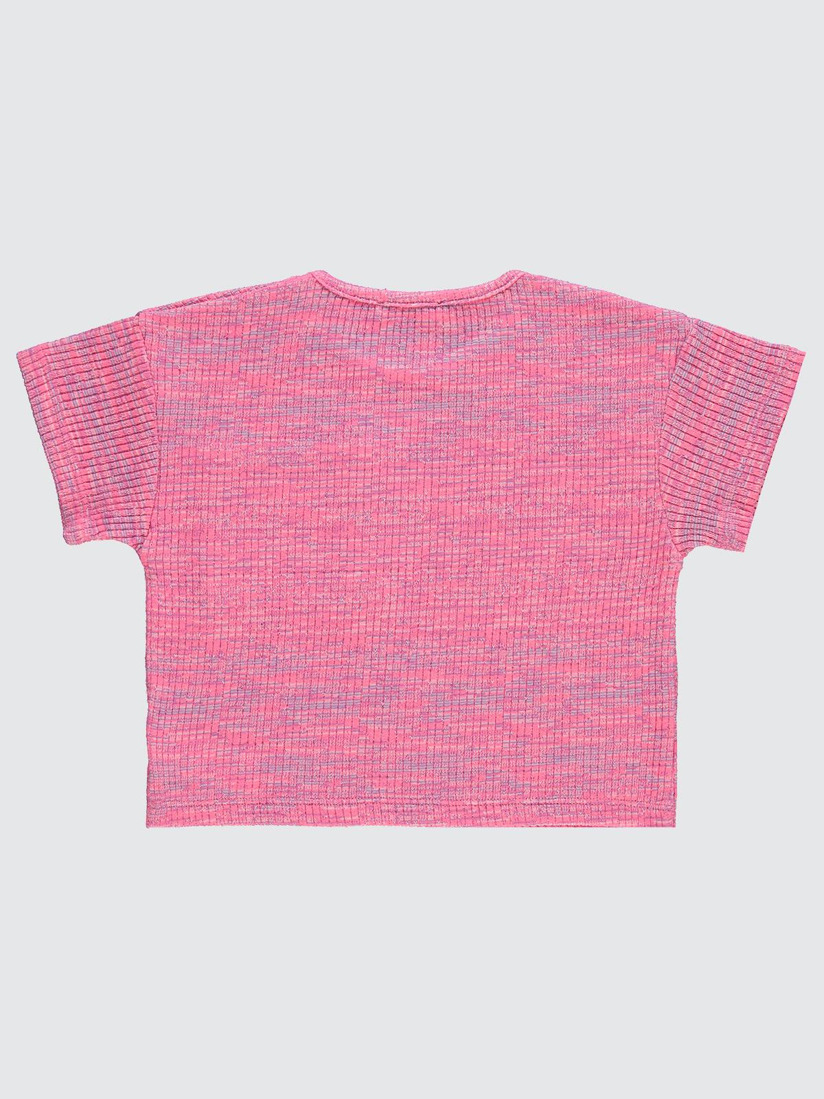 Civil Girls Renkli Melanjlı Kaşkorse 6-9 Yaş Tişört - Pembe