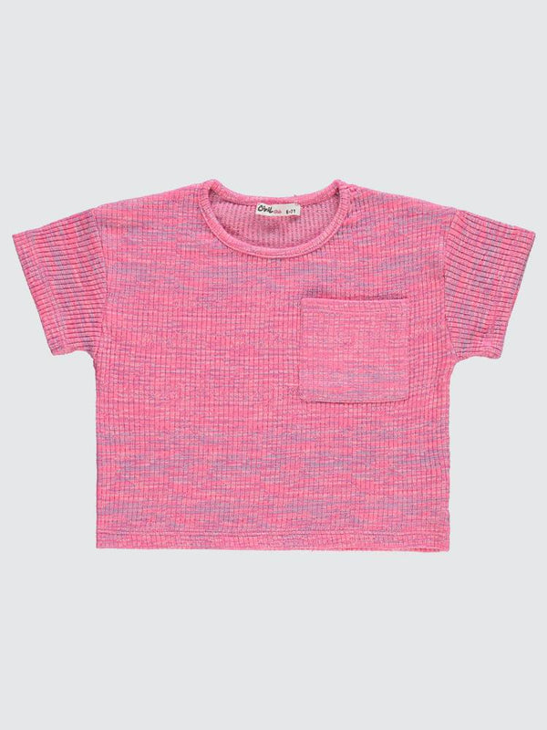 Civil Girls Renkli Melanjlı Kaşkorse 6-9 Yaş Tişört - Pembe