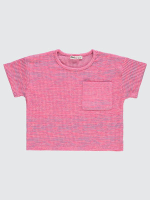 Civil Girls Renkli Melanjlı Kaşkorse 6-9 Yaş Tişört - Pembe