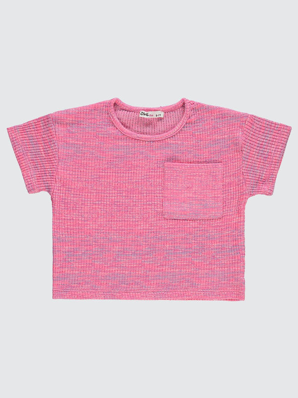 Civil Girls Renkli Melanjlı Kaşkorse 10-13 Yaş Tişört - Pembe