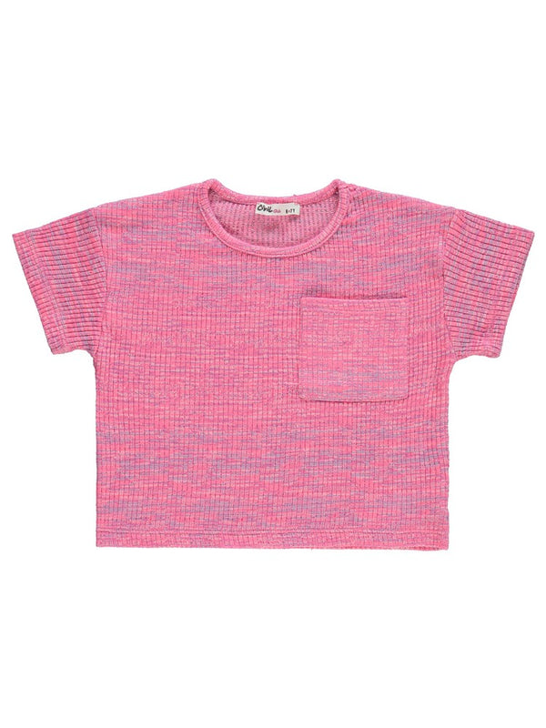 Civil Girls Renkli Melanjlı Kaşkorse 10-13 Yaş Tişört - Pembe