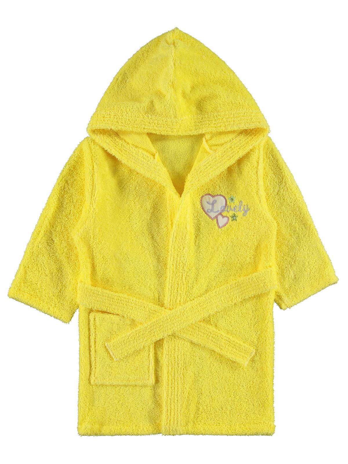 Civil Girls Kız Çocuk Kapüşonlu Bornoz 4-10 Yaş - Sarı
