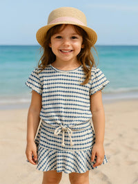 Civil Girls 3 Boyutlu Jakar 2-5 Yaş Tişört - Mavi