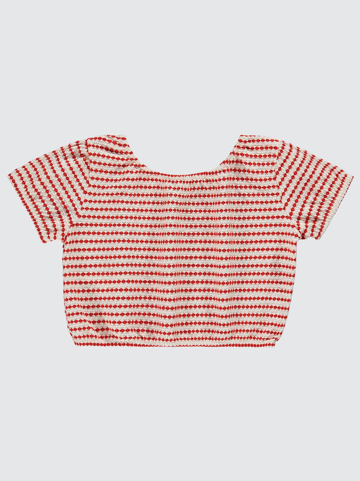 Civil Girls 3 Boyutlu Jakar 10-13 Yaş Tişört - Kırmızı