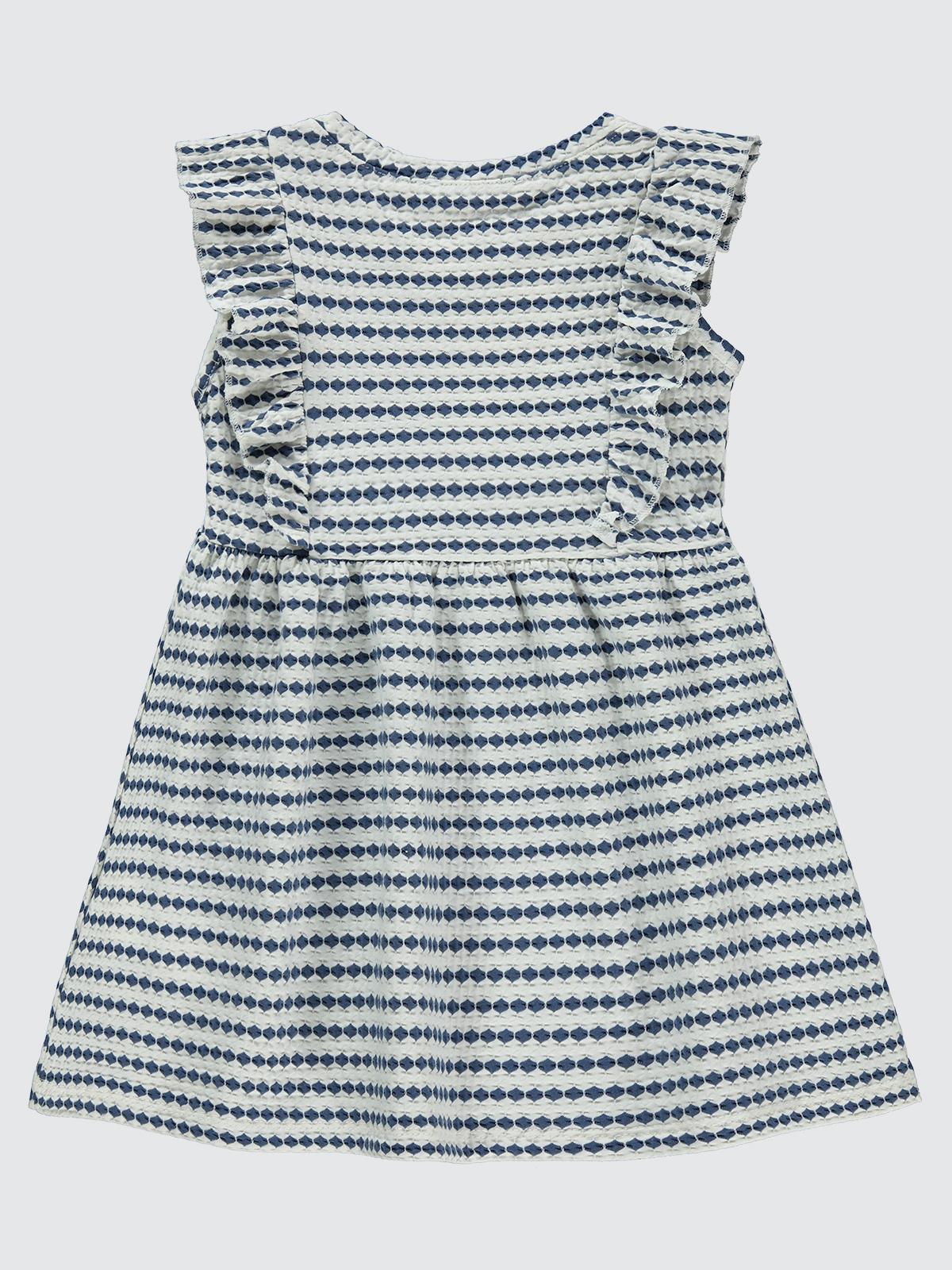 Civil Girls 3 Boyutlu Jakar 2-5 Yaş Elbise - Mavi