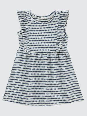 Civil Girls 3 Boyutlu Jakar 2-5 Yaş Elbise - Mavi