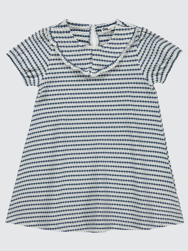 Civil Girls 3 Boyutlu Jakar 6-9 Yaş Elbise - Mavi