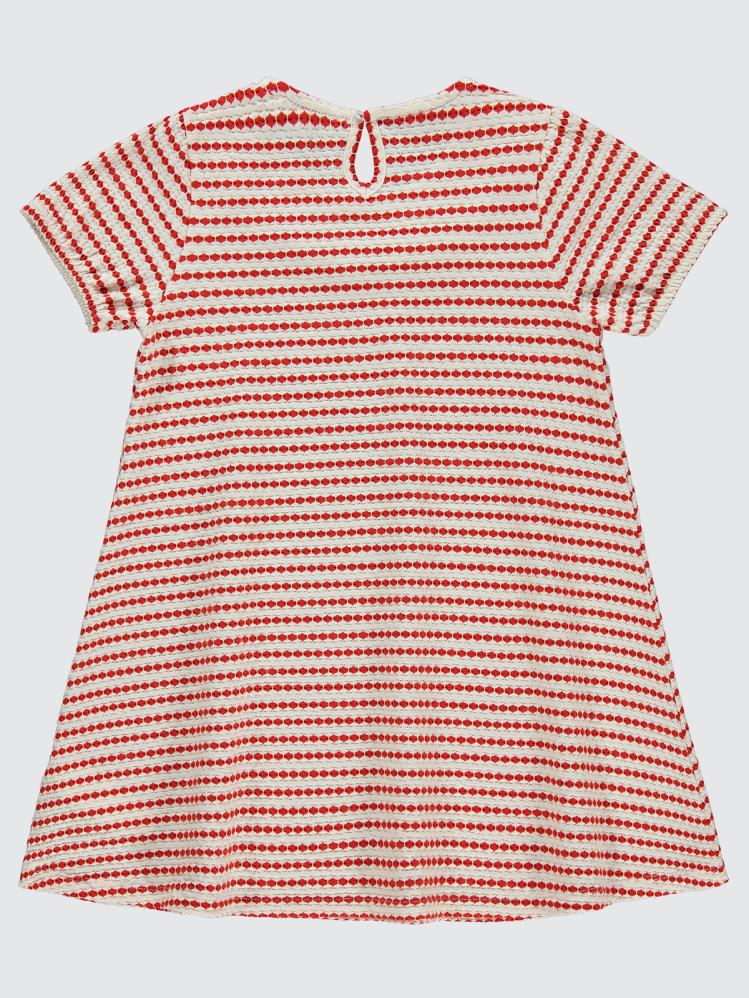 Civil Girls 3 Boyutlu Jakar 6-9 Yaş Elbise - Kırmızı