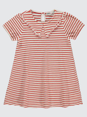 Civil Girls 3 Boyutlu Jakar 6-9 Yaş Elbise - Kırmızı