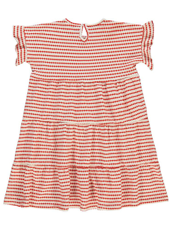 Civil Girls 3 Boyutlu Jakar 10-13 Yaş Elbise - Kırmızı