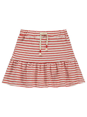 Civil Girls 3 Boyutlu Jakar 6-9 Yaş Etek - Kırmızı