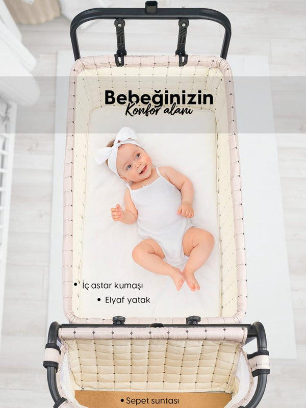 Bebelow Safir Portatif Beşik - Gri