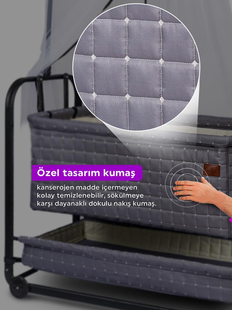 Bebelow Safir Portatif Beşik - Bej