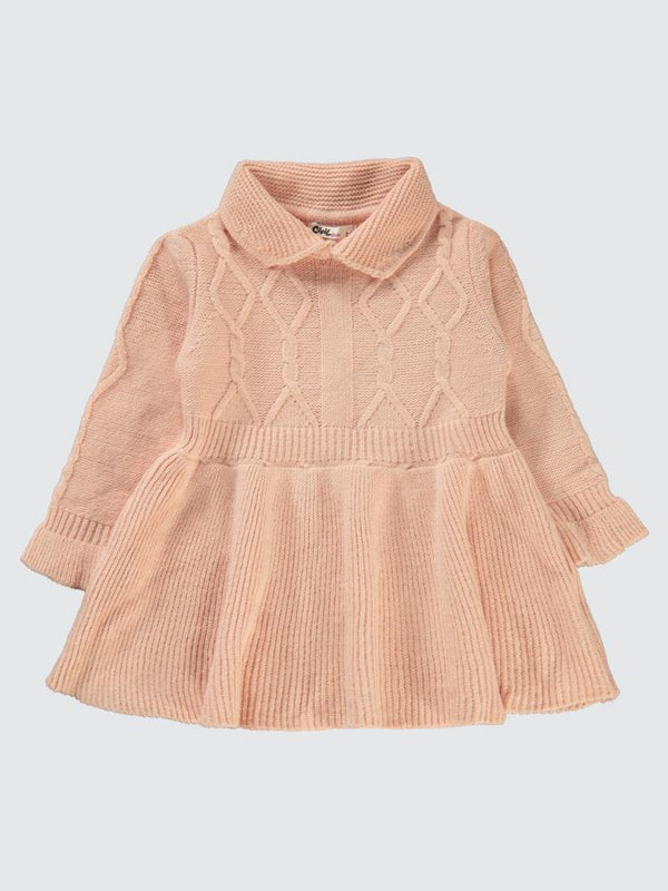 Civil Girls Ponpon Kemerli 2-5 Yaş Elbise - Pudra