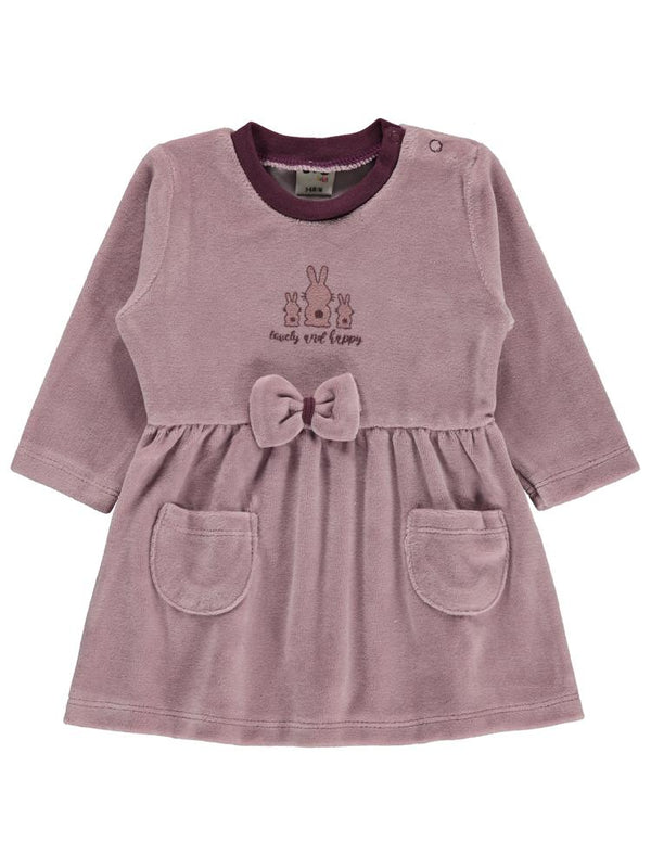 Civil Baby Tavşanlar Baskılı 3-18 Ay Elbise - Lila