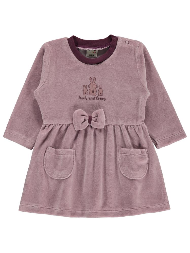 Civil Baby Tavşanlar Baskılı 3-18 Ay Elbise - Lila