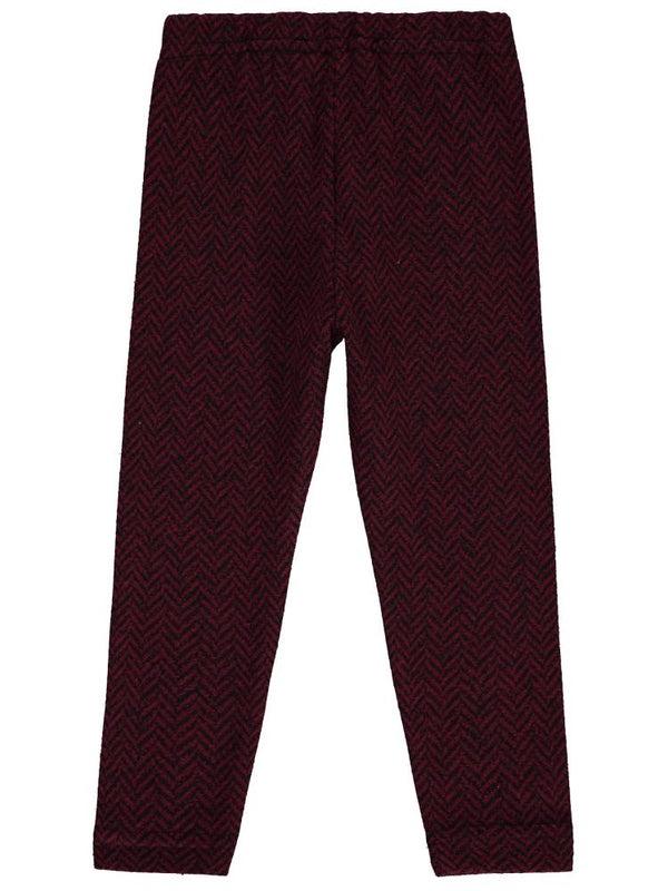 Civil Girls Balık Sırtı Desenli 2-5 Yaş Tayt - Bordo