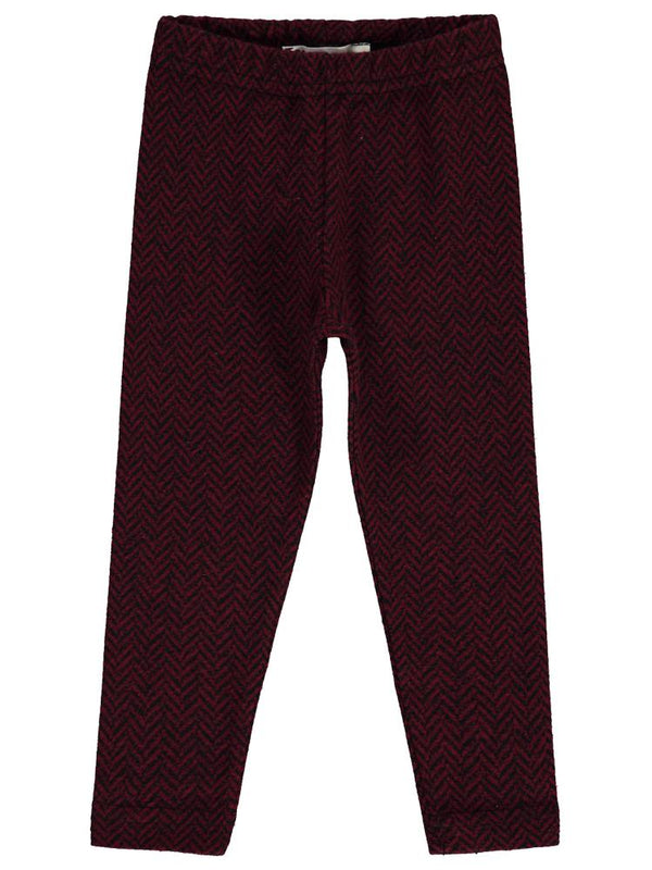 Civil Girls Balık Sırtı Desenli 2-5 Yaş Tayt - Bordo