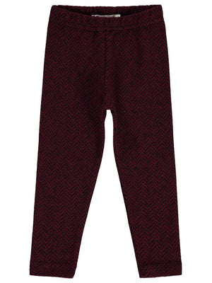Civil Girls Balık Sırtı Desenli 2-5 Yaş Tayt - Bordo