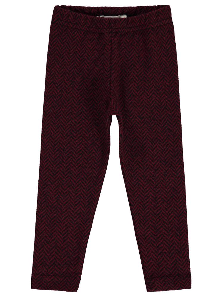 Civil Girls Balık Sırtı Desenli 2-5 Yaş Tayt - Bordo