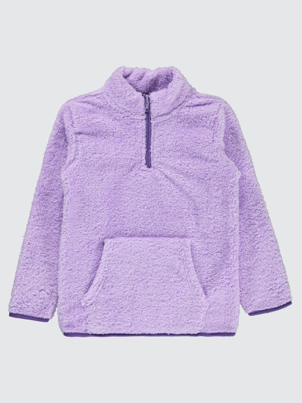 Civil Girls Yaka Fermuar Detaylı 6-9 Yaş Sweatshirt - Lila