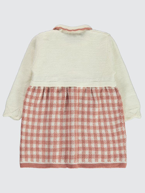 Civil Girls Ekose Desenli 2-5 Yaş Elbise - Pembe