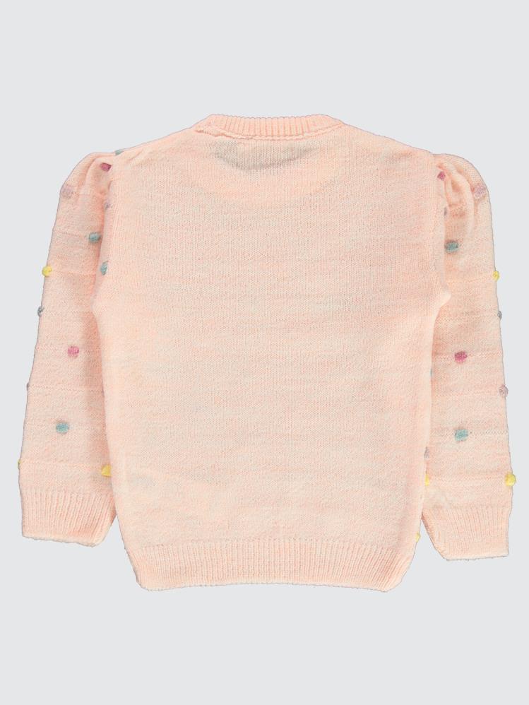 Civil Girls Renkli Benekli 2-5 Yaş Kazak - Pudra