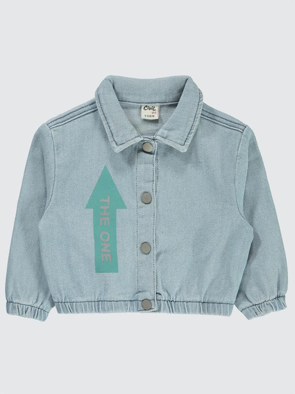 Civil Baby Ok İşareti Baskılı 9-18 Ay Ceket - Mavi