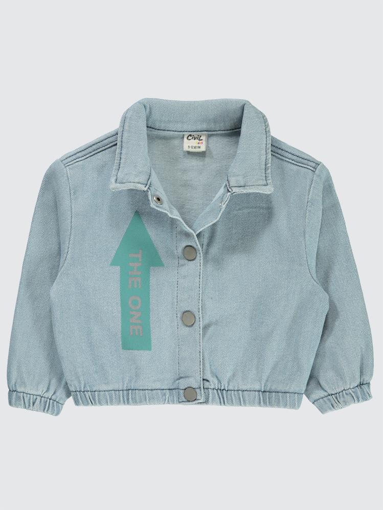 Civil Baby Ok İşareti Baskılı 9-18 Ay Ceket - Mavi