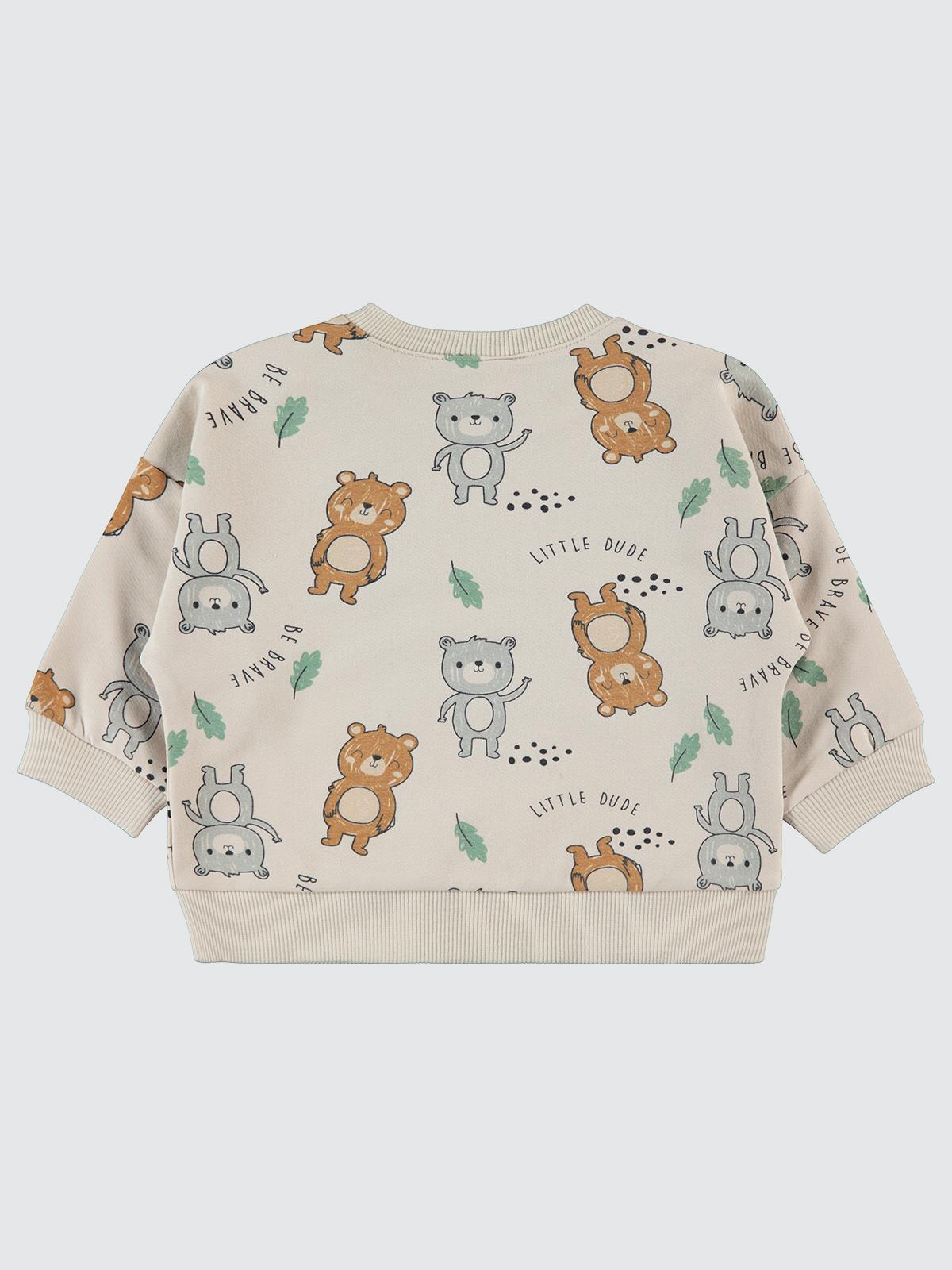 Civil Baby Ayıcıklar Empirme 6-18 Ay Sweatshirt - Fil Dişi