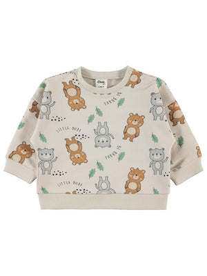 Civil Baby Ayıcıklar Empirme 6-18 Ay Sweatshirt - Fil Dişi