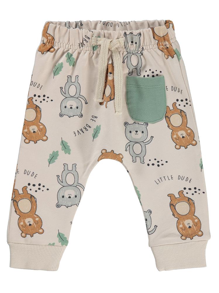 Civil Baby Erkek Bebek Eşofman Altı 6-18 Ay - Fil Dişi