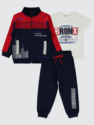 Civil Boys New York City 2-5 Yaş Eşofman Takımı - Kırmızı