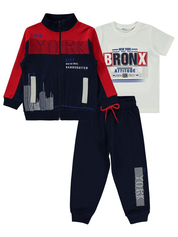 Civil Boys New York City 2-5 Yaş Eşofman Takımı - Kırmızı