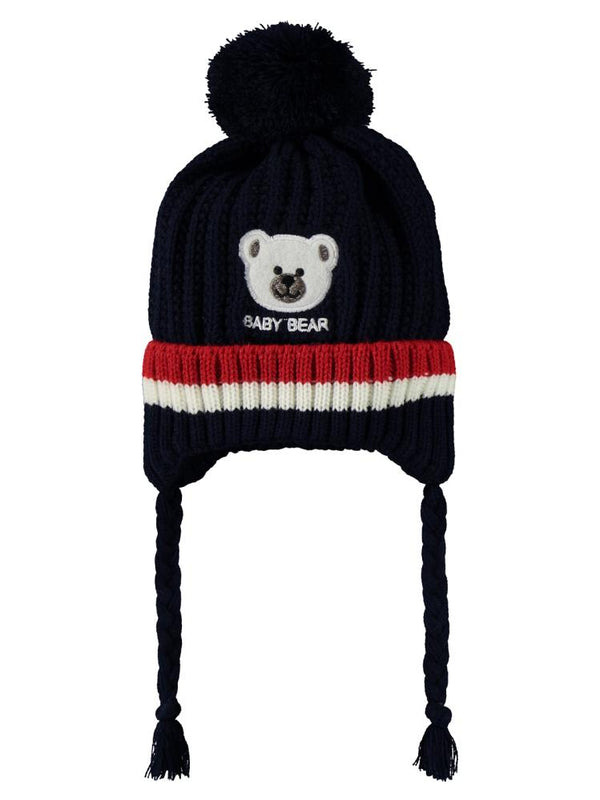 Civil Baby Baby Bear Nakış Desen 0-24 Ay Atkı Bere Eldiven Set - Lacivert