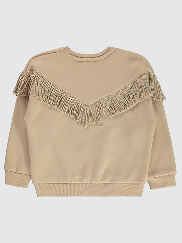 Civil Girls Roba Püsküllü 6-9 Yaş Sweatshirt - Bej