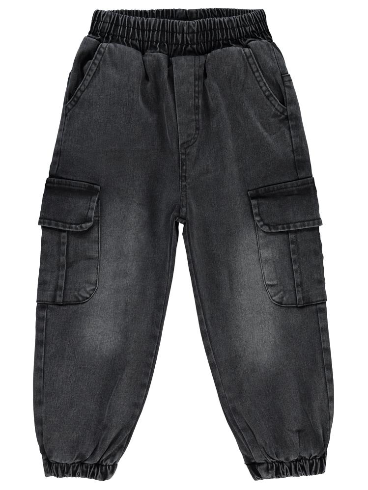 Civil Boys Velsoftlu Kargo Cepli 2-5 Yaş Pantolon - Gri