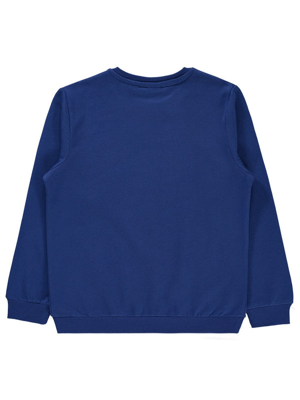 Superman Logo Baskılı 6-9 Yaş Sweatshirt - Mavi