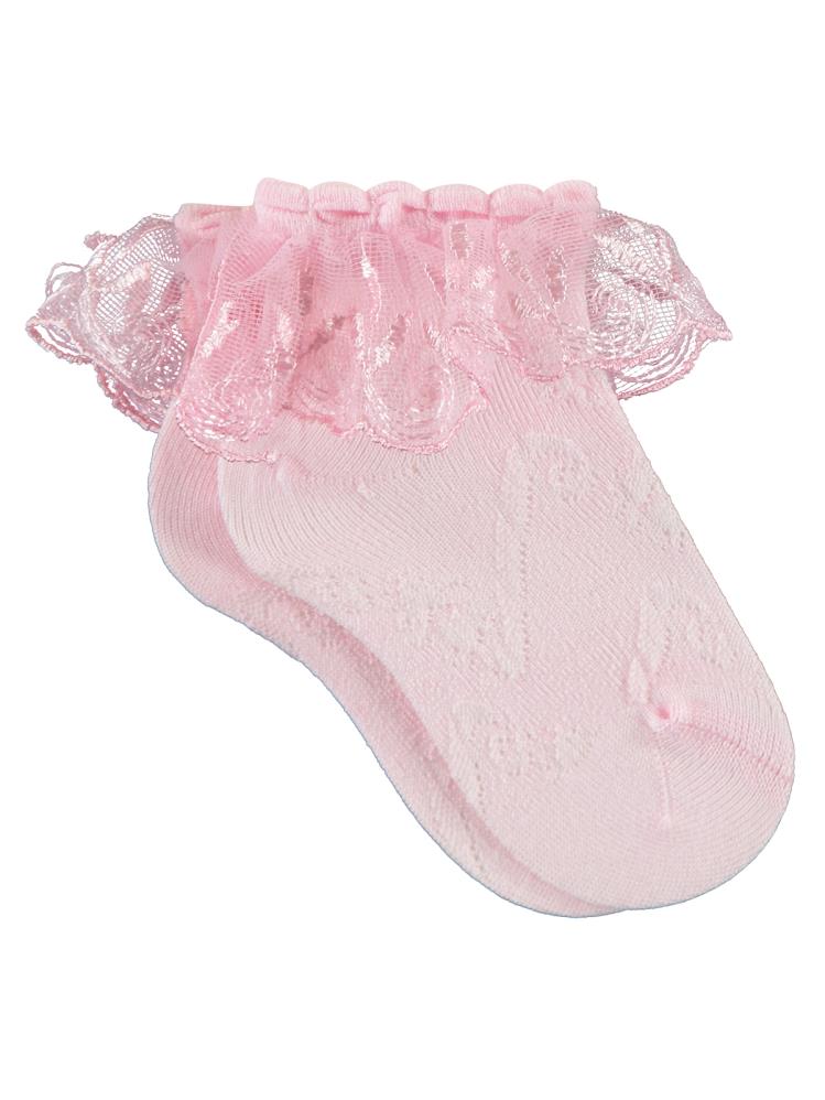 Civil Girls Dantel Aks.Bambu 3-9 Yaş Soket Çorap - Pembe