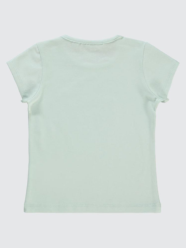 Civil Girls Kedi Baskılı 2-5 Yaş Tişört - Yeşil
