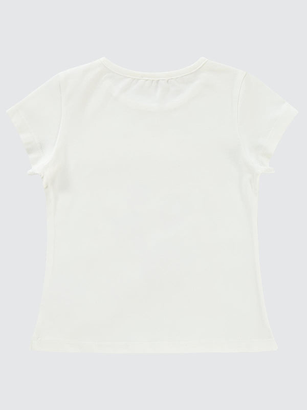 Civil Girls Çilek Baskılı 2-5 Yaş Tişört - Ekru