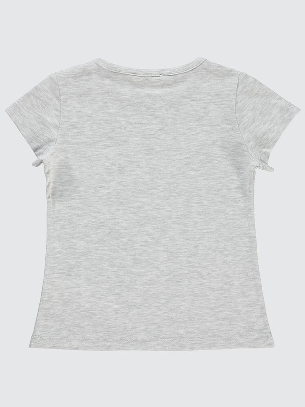 Civil Girls Çilek Baskılı 2-5 Yaş Tişört - Gri